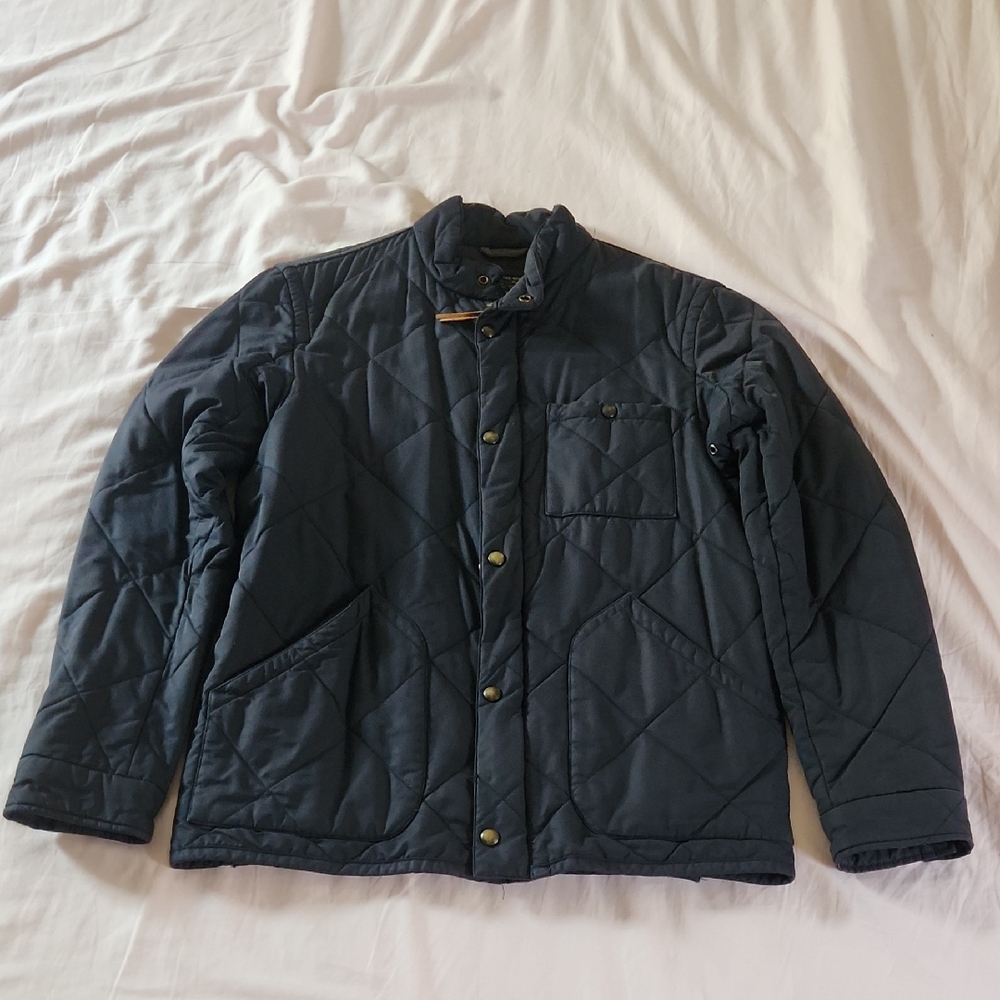 Men's J Crew Navy Quilted Insulated Jacket Size Medium